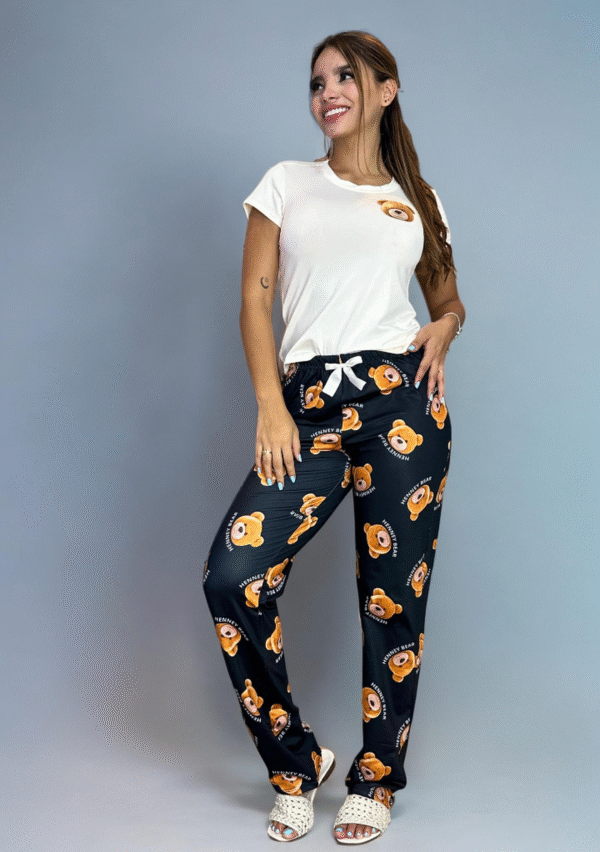 Pijama osos camiseta blanca