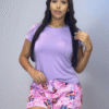 Pijama Corta camiseta Lila