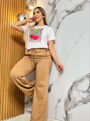 Conjunto bota campana cereza